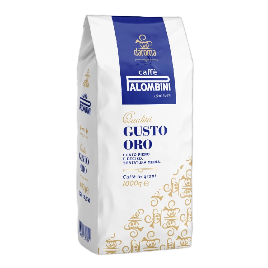 zrnková káva Palombini Gusto Oro 1 Kg Italský zlatý střed mezi chutí a aromatem